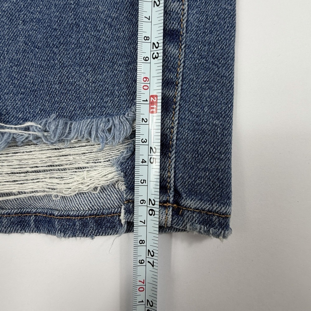 Good American Distressed Straight Jeans Women's 10/30 High Rise Raw Hem - Picture 7 of 9